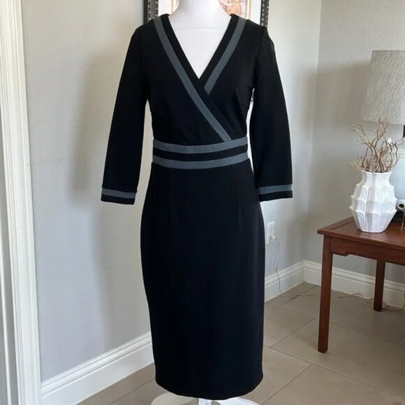 Boden Nellie Ponte dress Black Gray 6 - Picture 2 of 5